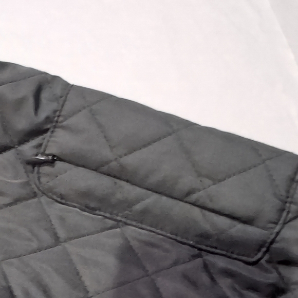 Zella Womens Black Quilted Chore Jacket Pocketed Long Sleev Full Zip Size M - Picture 3 of 6